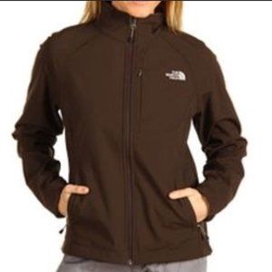 North Face Soft Shell Jacket Full Zip Brown TNF Medium